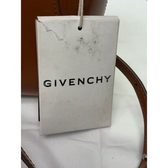 NEW Givenchy Leather Mini Antigona Lock Tote Top Handle Bag Cognac Brown - Picture 4 of 11